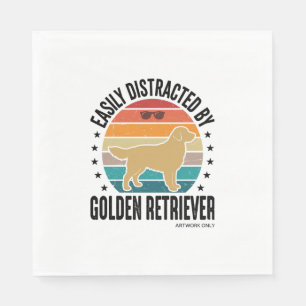 Gouden Retriever gemakkelijk afgeleid Vintage hond Servet