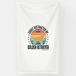 Gouden Retriever gemakkelijk afgeleid Vintage Hond Spandoek