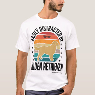Gouden Retriever gemakkelijk afgeleid Vintage hond T-shirt