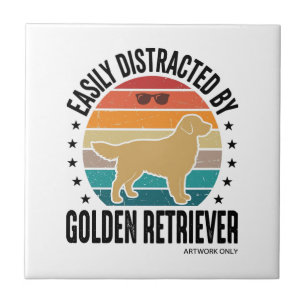 Gouden Retriever gemakkelijk afgeleid Vintage Hond Tegeltje