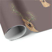 Gouden Retriever Gewei Kerst Inpakpapier (Rol Hoek)