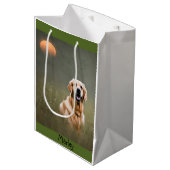 Gouden Retriever Gift Bag Medium Cadeauzakje (Voorkant Gekanteld)