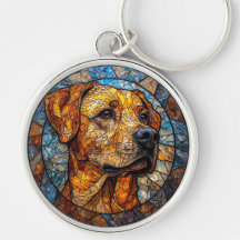 Gouden Retriever Glas-in-Lood Kunstwerk