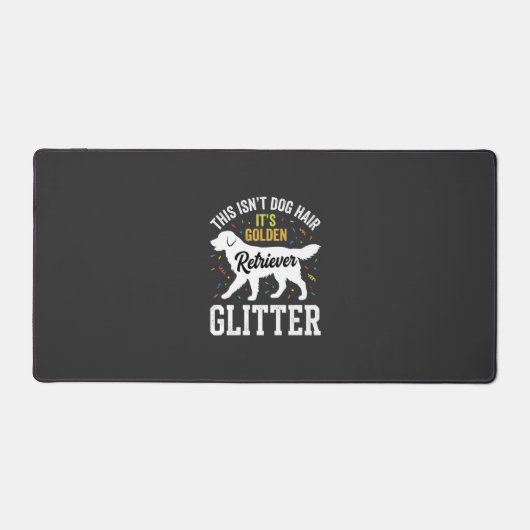 Gouden Retriever Glitter Hondenhaar Ontwerp Bureaumat (Voorkant)