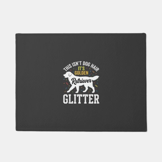 Gouden Retriever Glitter Hondenhaar Ontwerp Deurmat (Voorkant)