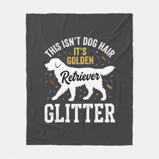Gouden Retriever Glitter Hondenhaar Ontwerp Fleece Deken (Voorkant)