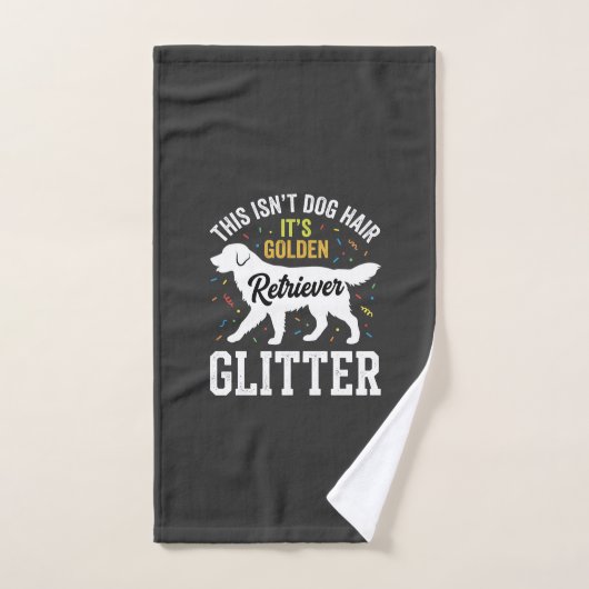 Gouden Retriever Glitter Hondenhaar Ontwerp Handdoek (Handdoek)
