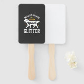 Gouden Retriever Glitter Hondenhaar Ontwerp Handwaaier (Voorkant en achterkant)
