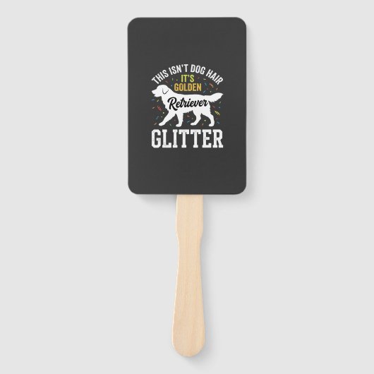 Gouden Retriever Glitter Hondenhaar Ontwerp Handwaaier (Voorkant)