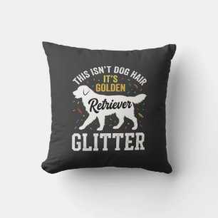 Gouden Retriever Glitter Hondenhaar Ontwerp Kussen