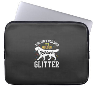 Gouden Retriever Glitter Hondenhaar Ontwerp Laptop Sleeve