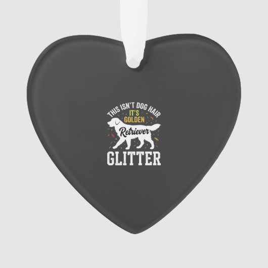 Gouden Retriever Glitter Hondenhaar Ontwerp Ornament (voorkant)