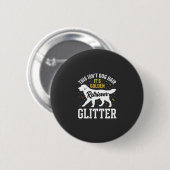 Gouden Retriever Glitter Hondenhaar Ontwerp Ronde Button 5,7 Cm (Voorkant /achterkant)