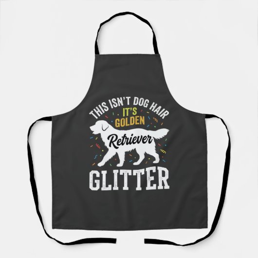Gouden Retriever Glitter Hondenhaar Ontwerp Schort (Voorkant)