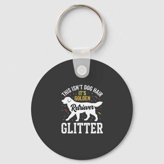 Gouden Retriever Glitter Hondenhaar Ontwerp Sleutelhanger (Voorkant)