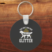 Gouden Retriever Glitter Hondenhaar Ontwerp Sleutelhanger (Voorkant)