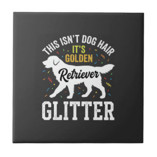Gouden Retriever Glitter Hondenhaar Ontwerp Tegeltje