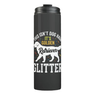 Gouden Retriever Glitter Hondenhaar Ontwerp Thermosbeker