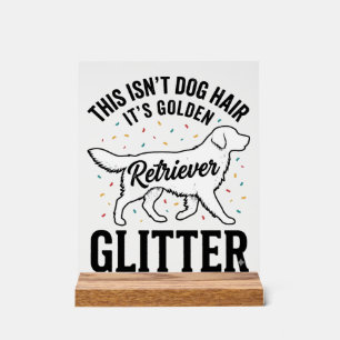 Gouden Retriever Glitter Vintage Hond Haar Shirt_1 Acryl Bord
