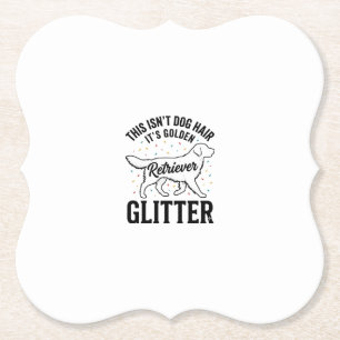Gouden Retriever Glitter Vintage Hond Haar Shirt_1 Kartonnen Onderzetters