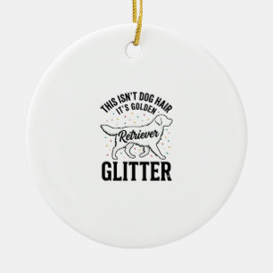 Gouden Retriever Glitter Vintage Hond Haar Shirt_1 Keramisch Ornament