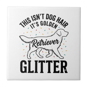 Gouden Retriever Glitter Vintage Hond Haar Shirt_1 Tegeltje