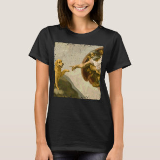 Gouden Retriever God Creatie van Adam Meme Grappig T-shirt