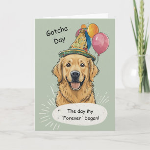 Gouden Retriever Gotcha-dag viering Kaart