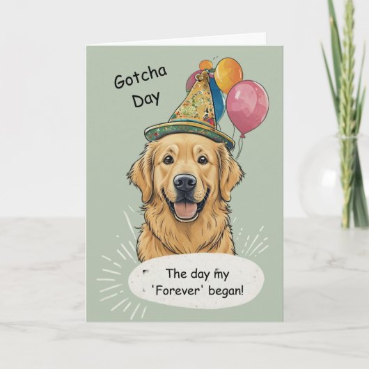 Gouden Retriever Gotcha-dag viering Kaart (Voorkant)