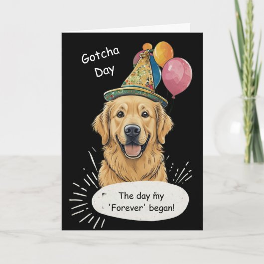 Gouden Retriever Gotcha-dag viering Kaart (Voorkant)