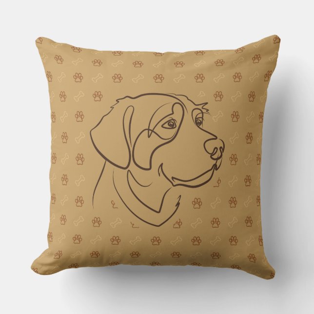 Gouden Retriever Gouden Patroon Kussen (Voorkant)