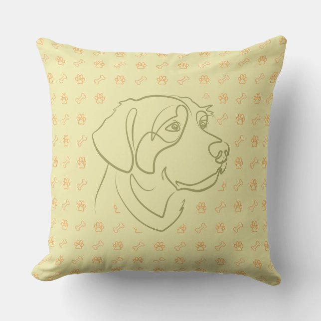 Gouden Retriever Gouden Patroon Kussen (Voorkant)