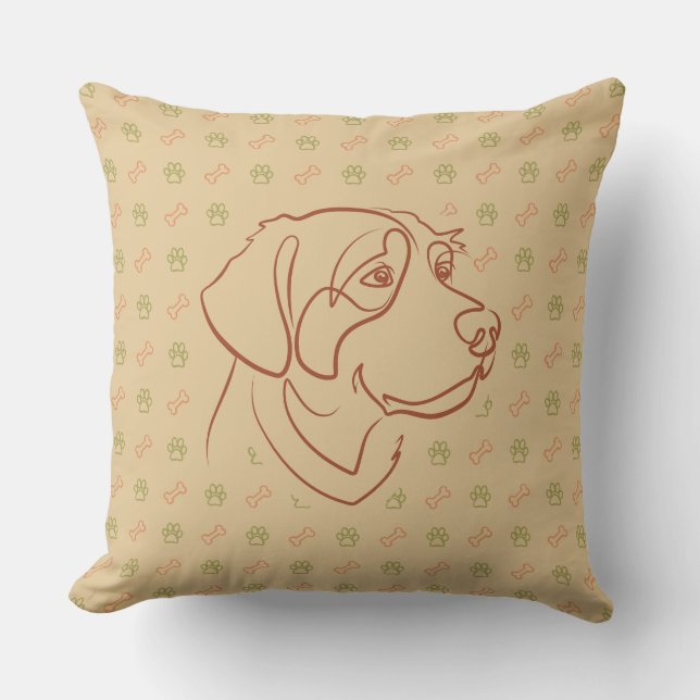 Gouden Retriever Gouden Patroon Kussen (Voorkant)