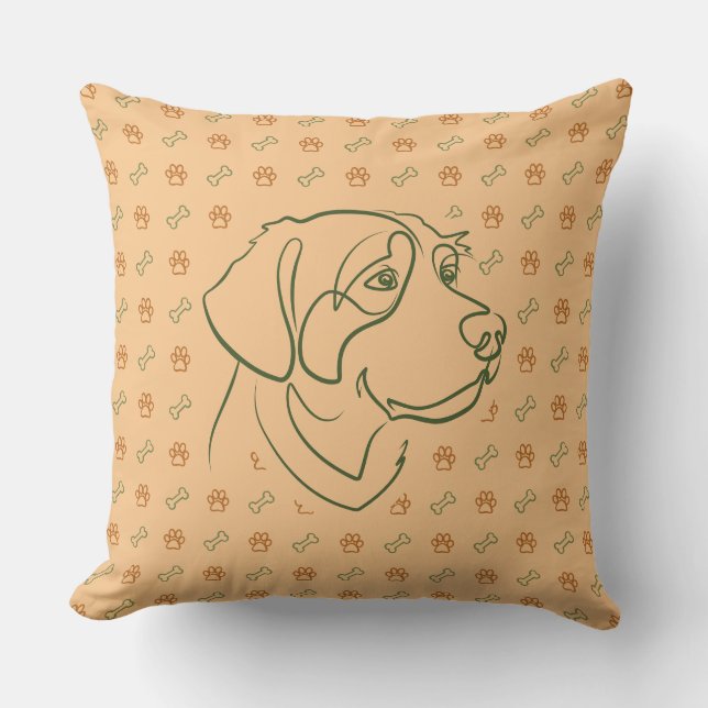 Gouden Retriever Gouden Patroon Kussen (Voorkant)