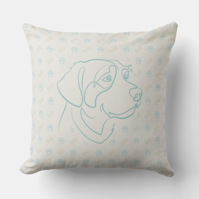 Gouden Retriever Gouden Patroon Kussen (Voorkant)