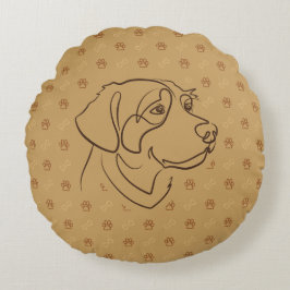 Gouden Retriever Gouden Patroon Rond Kussen