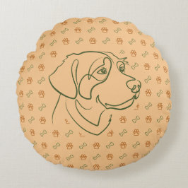 Gouden Retriever Gouden Patroon Rond Kussen