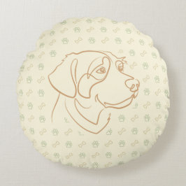 Gouden Retriever Gouden Patroon Rond Kussen