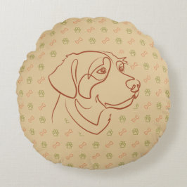 Gouden Retriever Gouden Patroon Rond Kussen