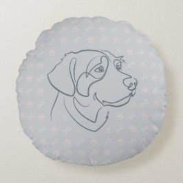 Gouden Retriever Gouden Patroon Rond Kussen