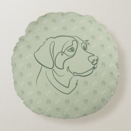 Gouden Retriever Gouden Patroon Rond Kussen