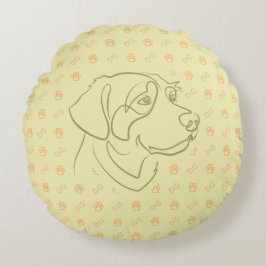 Gouden Retriever Gouden Patroon Rond Kussen