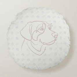 Gouden Retriever Gouden Patroon Rond Kussen