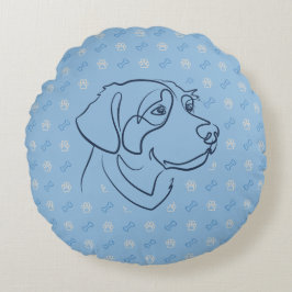 Gouden Retriever Gouden Patroon Rond Kussen