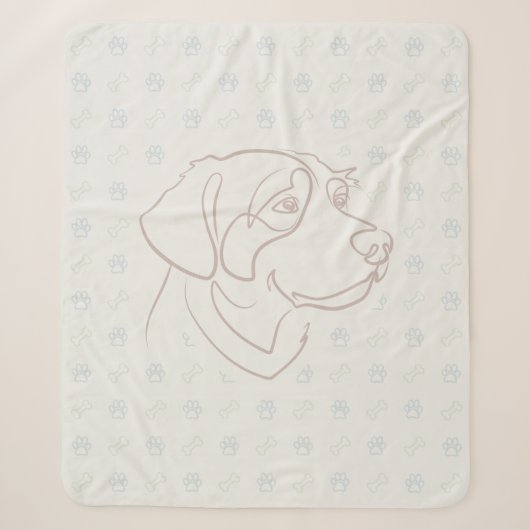 Gouden Retriever Gouden Patroon Sherpa Deken (Voorkant)