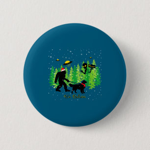 Gouden Retriever Grappige Bigfoot Kerstmis Alien U Ronde Button 5,7 Cm