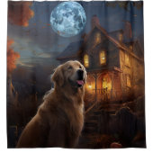 Gouden Retriever Halloween Eng Douchegordijn (Voorkant)