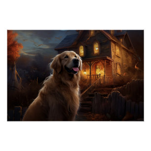 Gouden Retriever Halloween Eng Perfect Poster