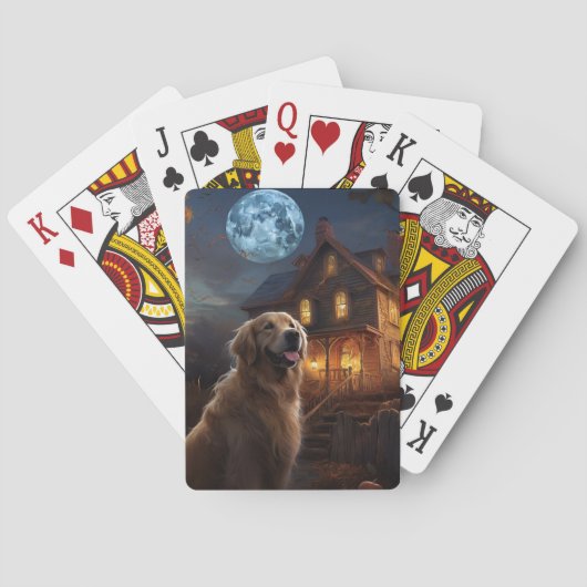 Gouden Retriever Halloween Eng Pokerkaarten (Achterkant)