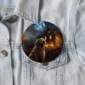 Gouden Retriever Halloween Eng Ronde Button 4,0 Cm (In situ)